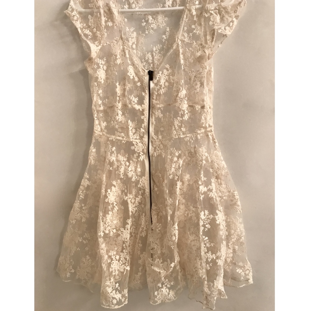 Urban Outfitters lace white/cream mini dress